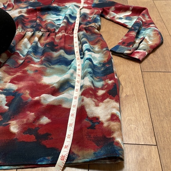 W118 Walter Baker Multicolor Abstract Print Shirt Dress S longsleeve tie dye - Picture 7 of 11